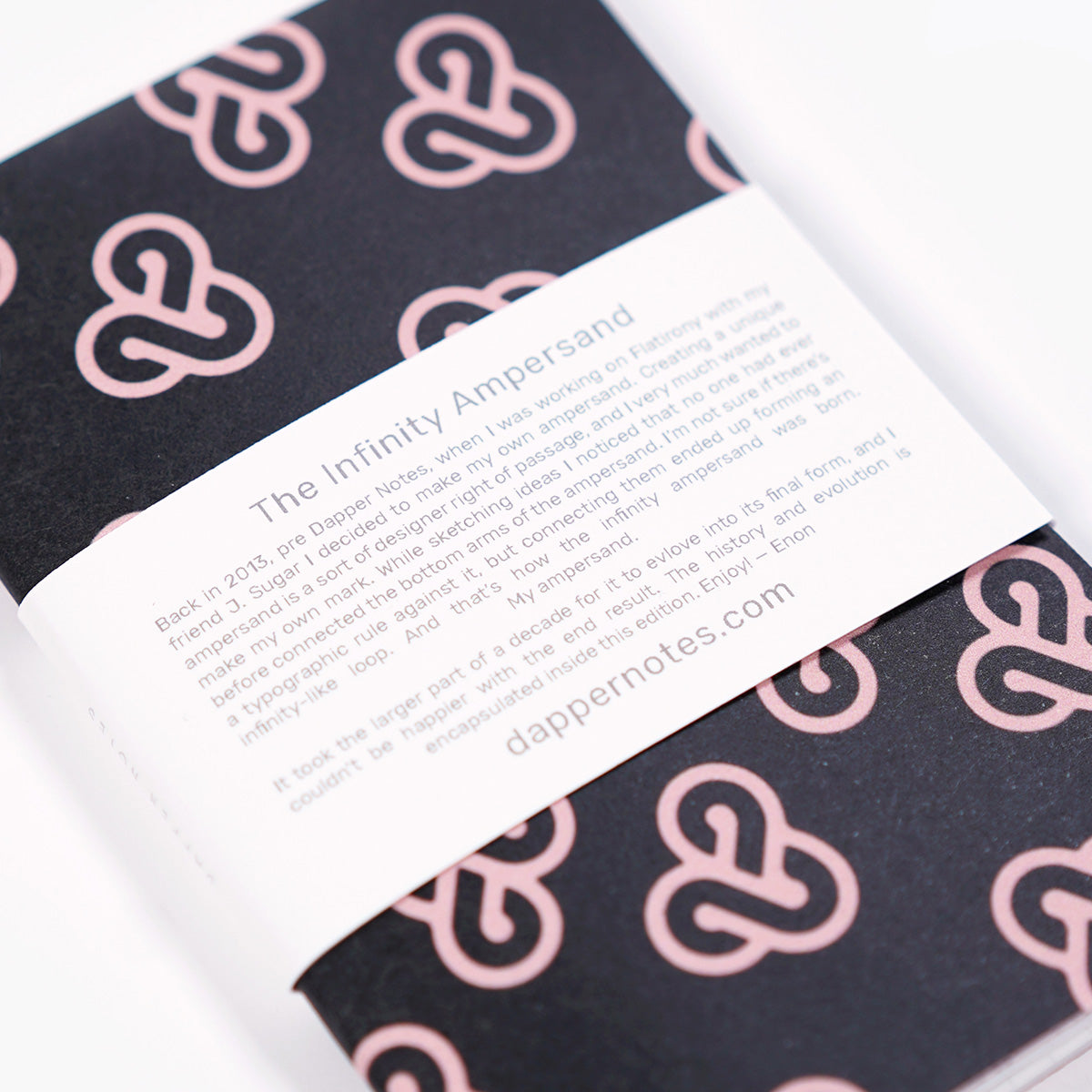 back belly band of the infinity ampersand pocket notebook by enon avital and dapper notes