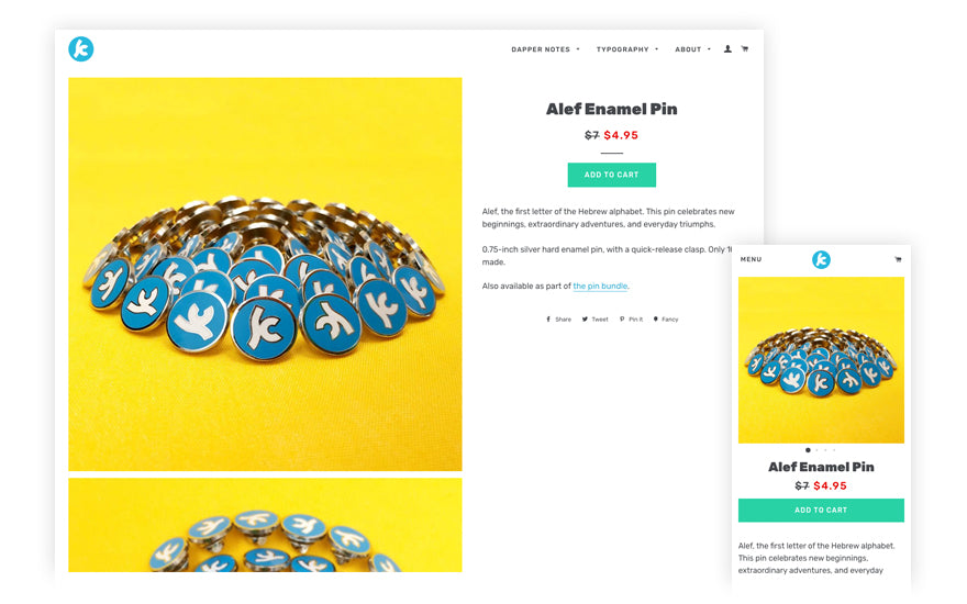 example of images on product page