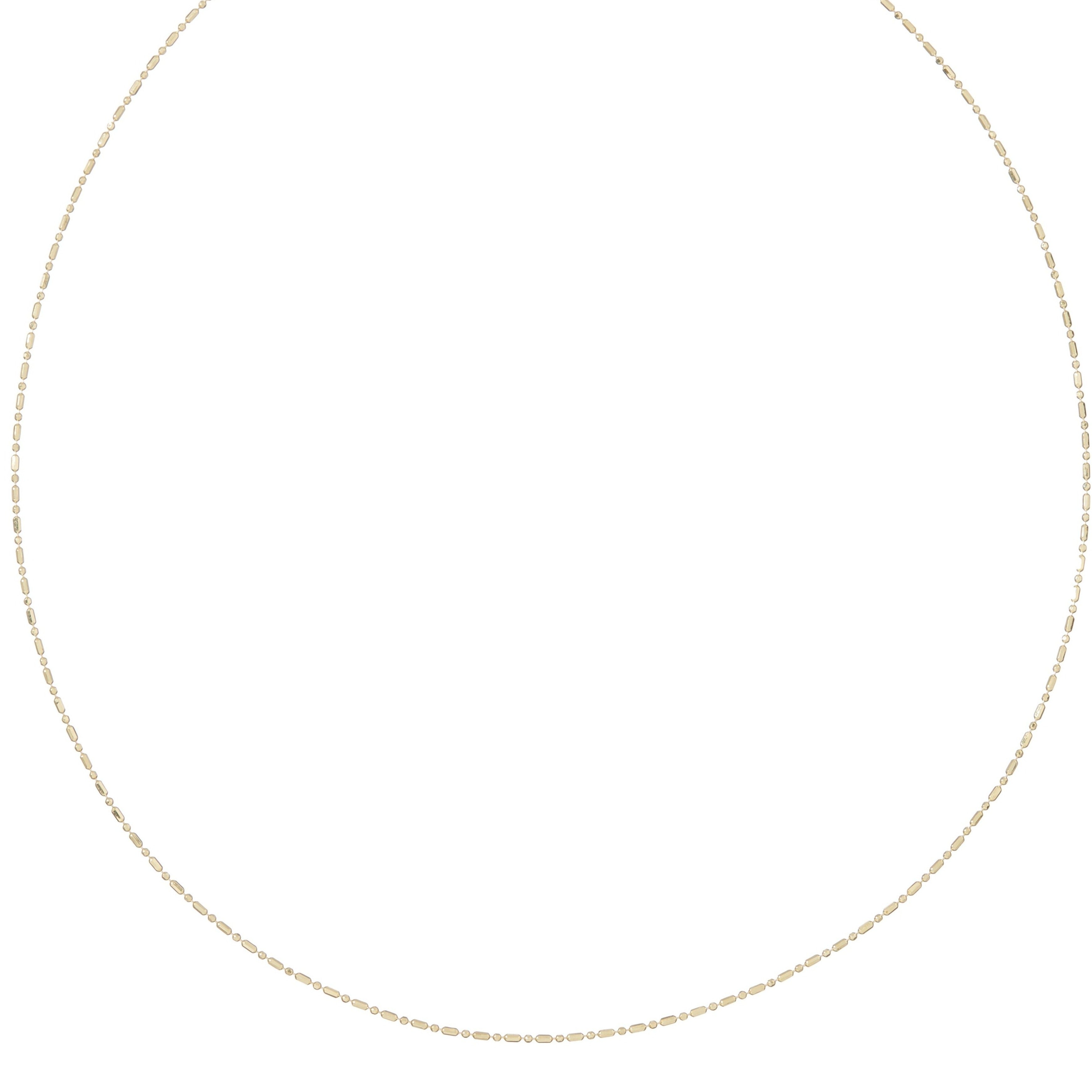 Elongated Beaded Diamond Cable Cut Chain