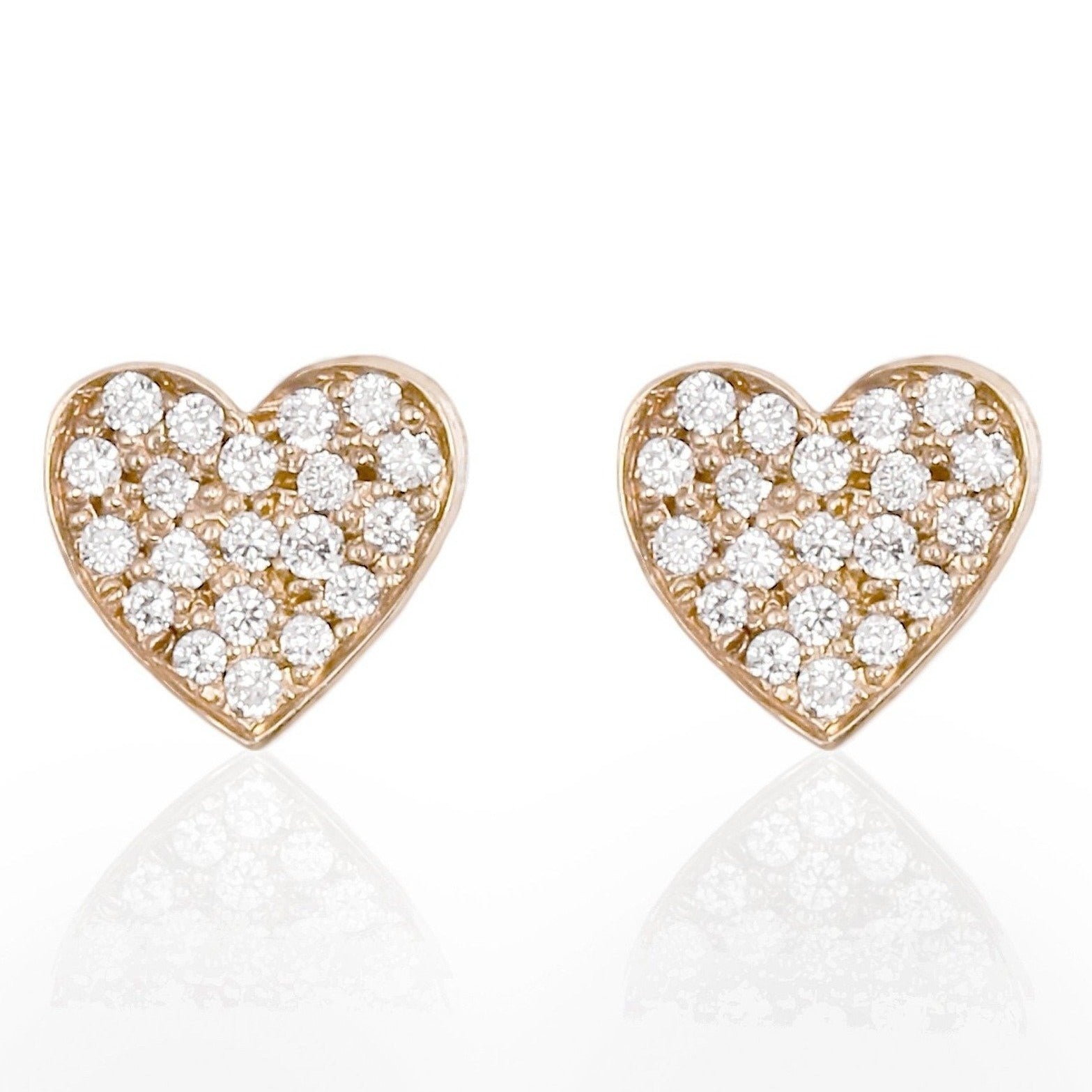 Diamond Pave  Heart Earrings