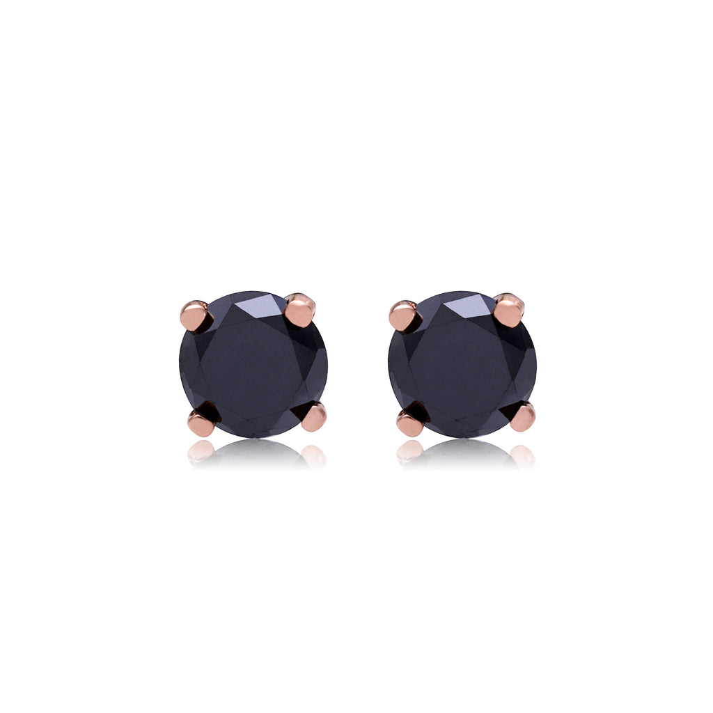 Small Rose Gold Black Diamond Studs Bianca Pratt Jewelry