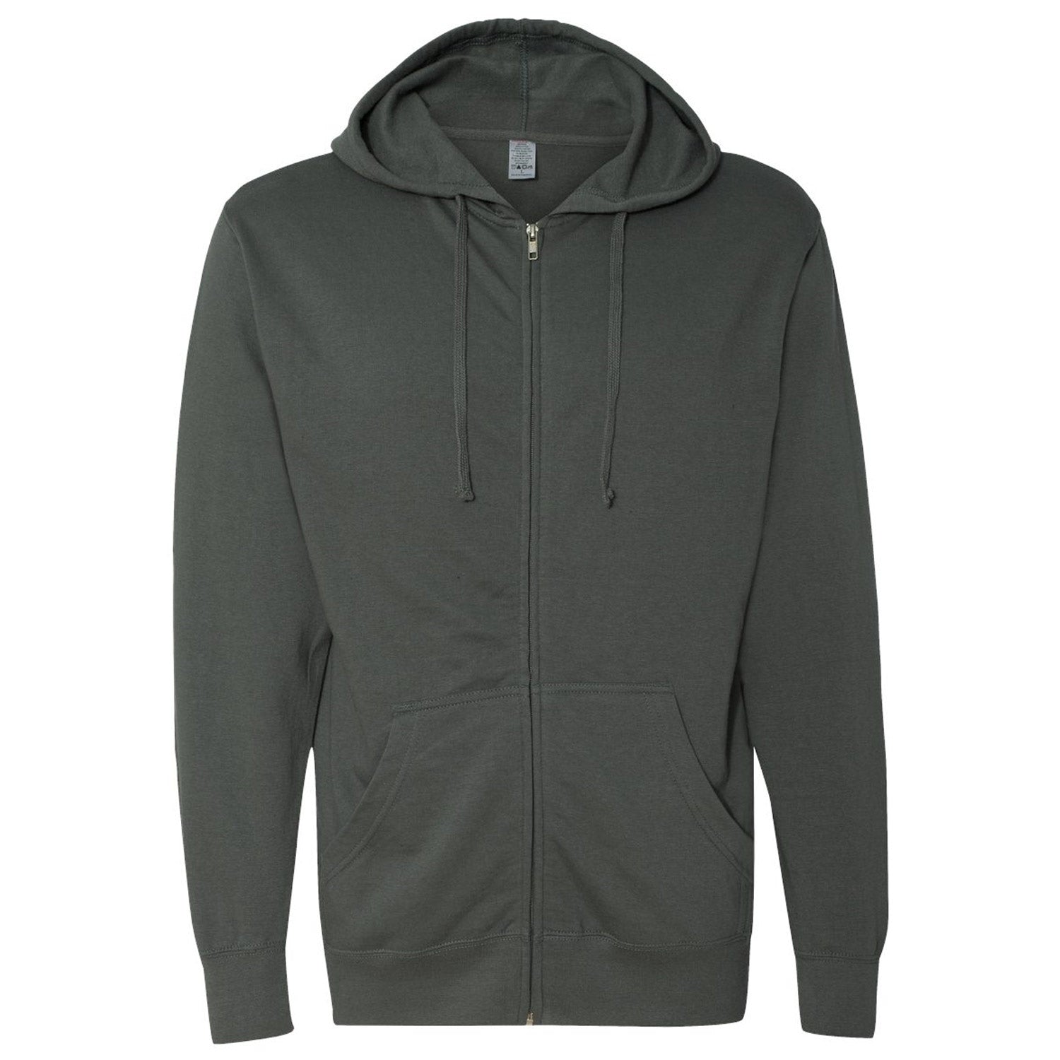S&S Lightweight Full-Zip Hooded Sweatshirt- Black Heather