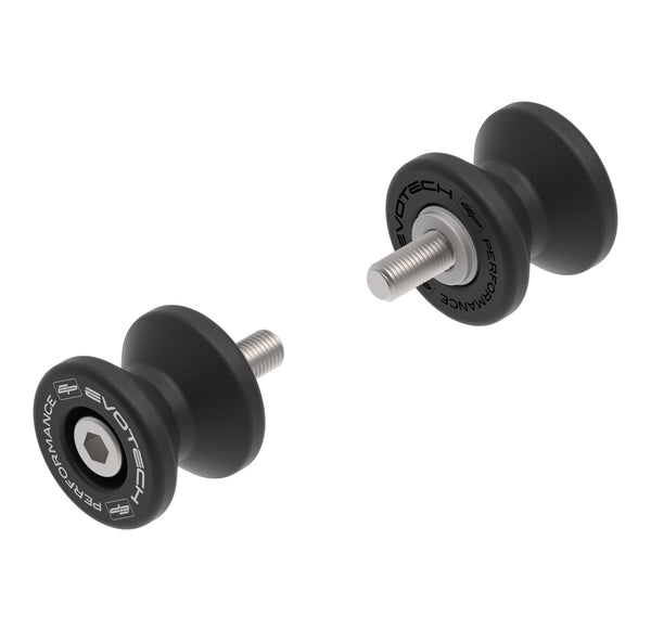 EP Paddock Stand Bobbins for the Kawasaki ZX6R are made of injection-moulded nylon bobbins with an inner stainless steel bush, aluminium spacer and mounting bolt.