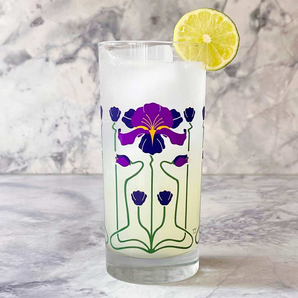 Purple Iris Collins Glass