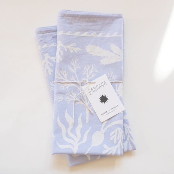 Tides Bandana - White on Stone