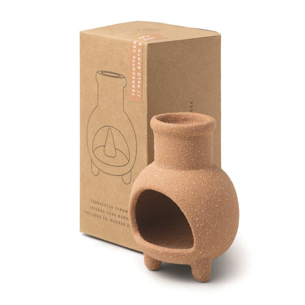 Ceramic Chiminea Incense Holder - Terracotta