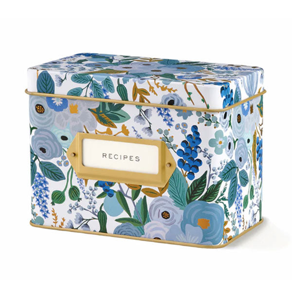 Garden Party Blue Recipe Box