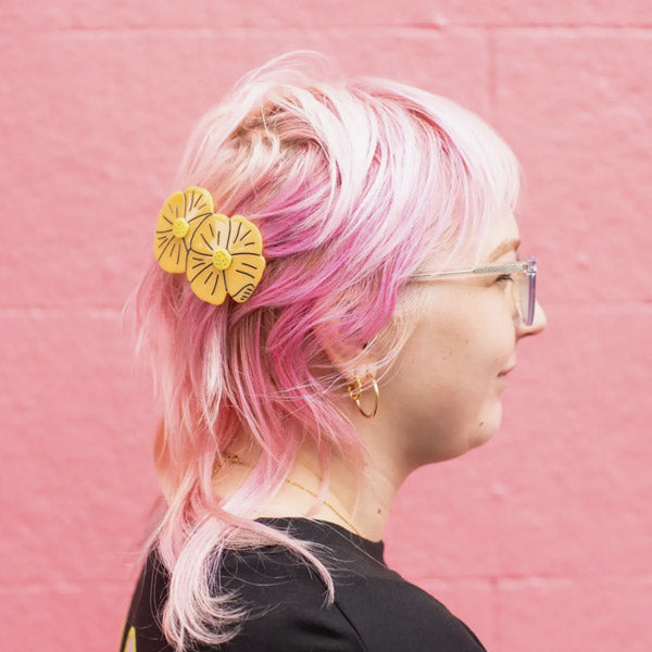 California Poppies French Barrette