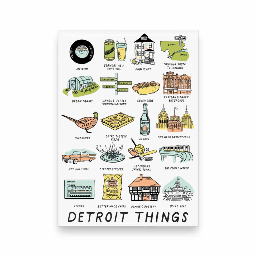 Detroit Things Rectangle Magnet