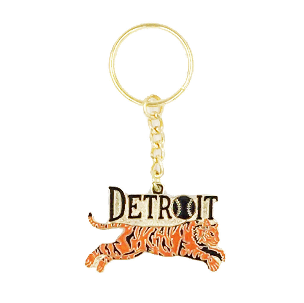 Leaping Tiger Enamel Keychain