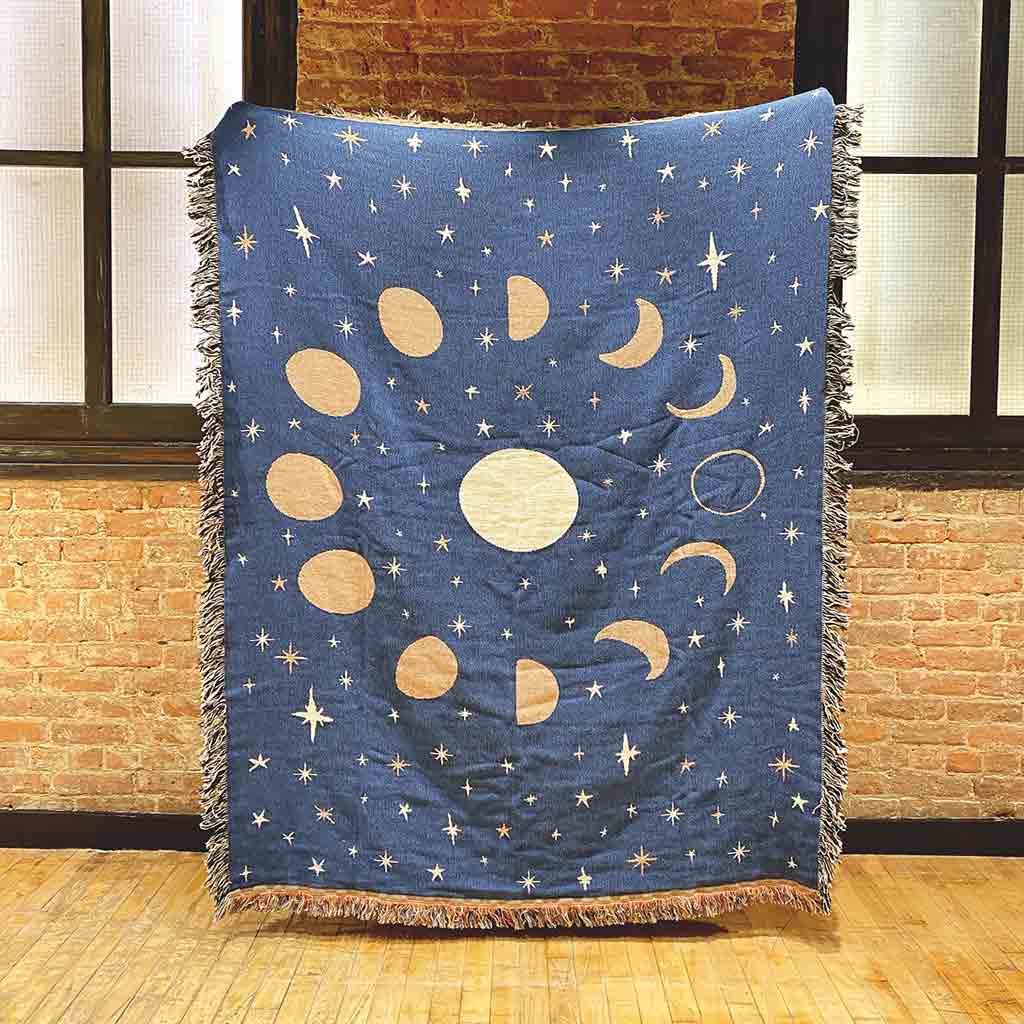 Moon Phases - Knit Blanket