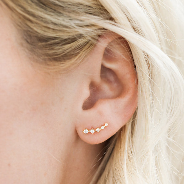 White Crawler Earrings