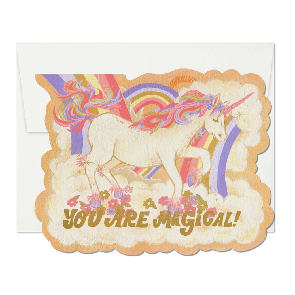 Magical Unicorn Die Cut Foil Love Card