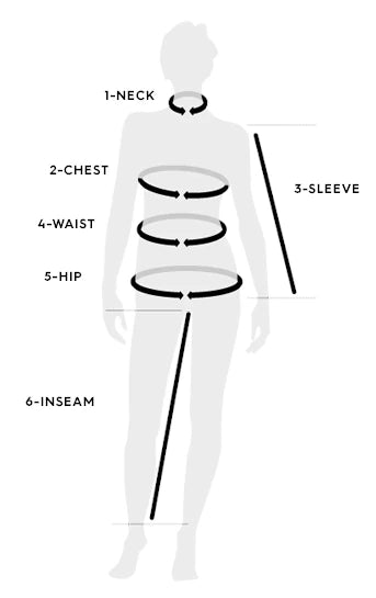 Diagram - how to measure for a Roxy bikini, or swimsuit