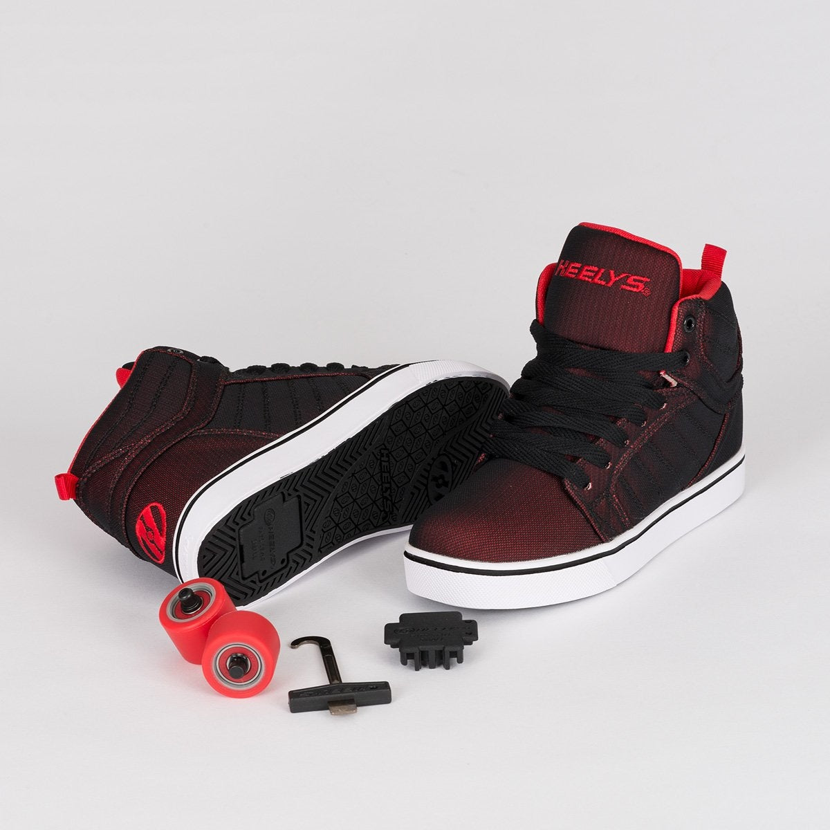 red and black heelys