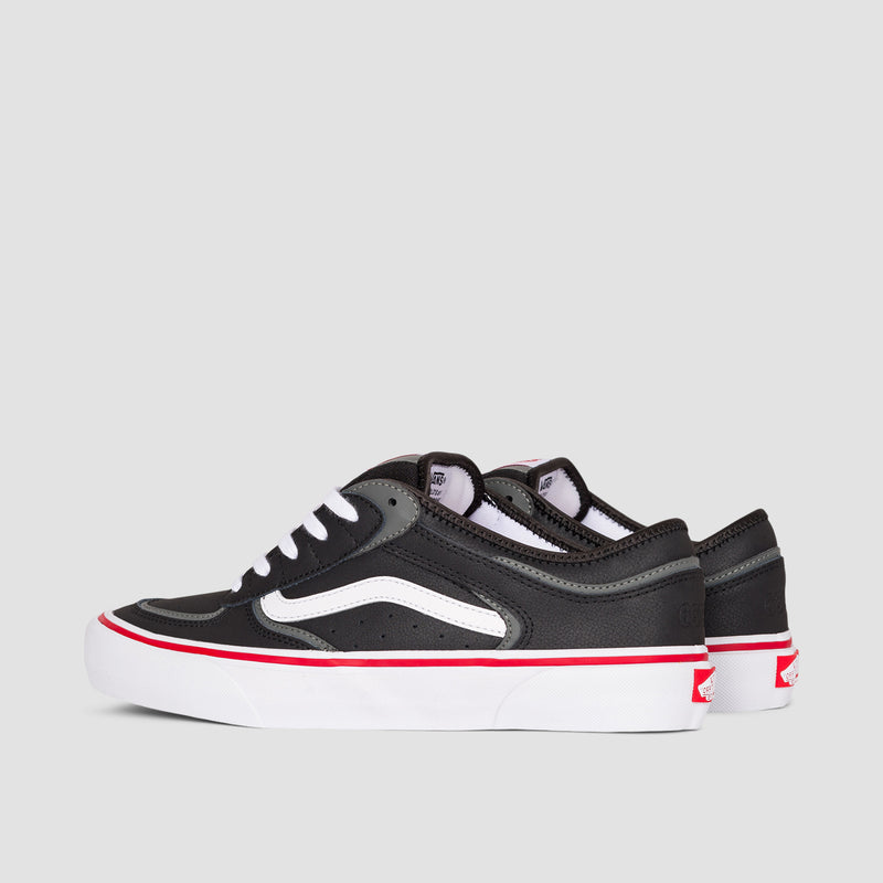 vans rowley pro black white red