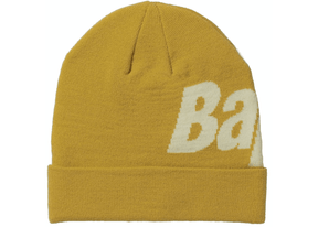 BAPE Knit Spellout Cap (FW21) Yellow