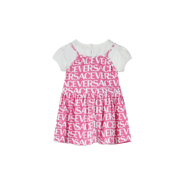 Versace Kids Kaleidoscopic Barocco long-sleeve dress - Pink
