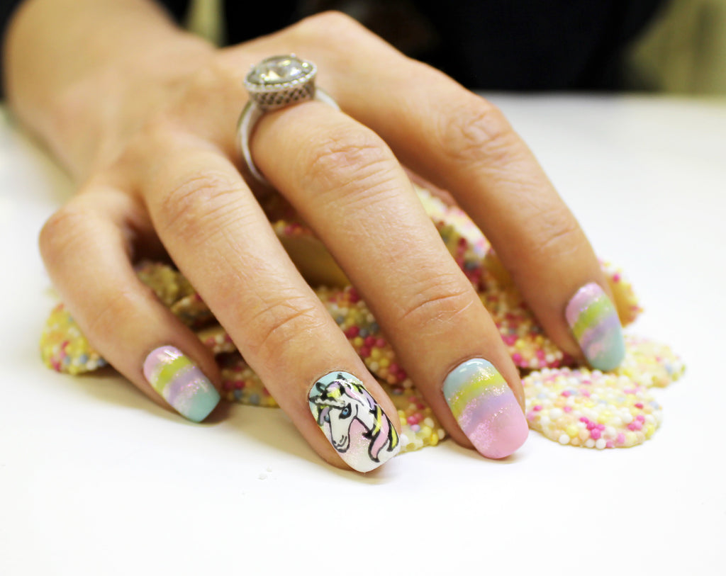 Almond Gentle Unicorn Nails - Anastasiya's work
