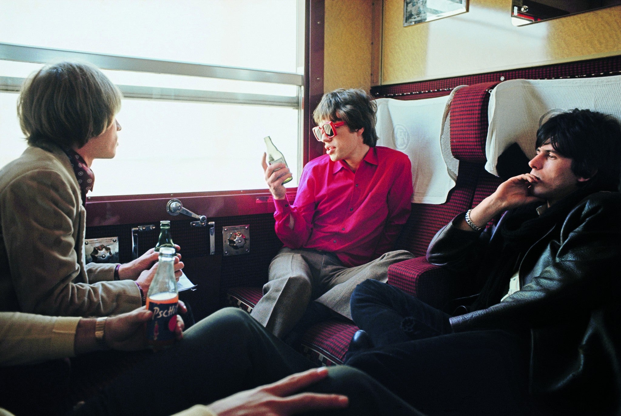The Rolling Stones on the train to Marseilles,  France, 1966 ©Jean-Marie Périer