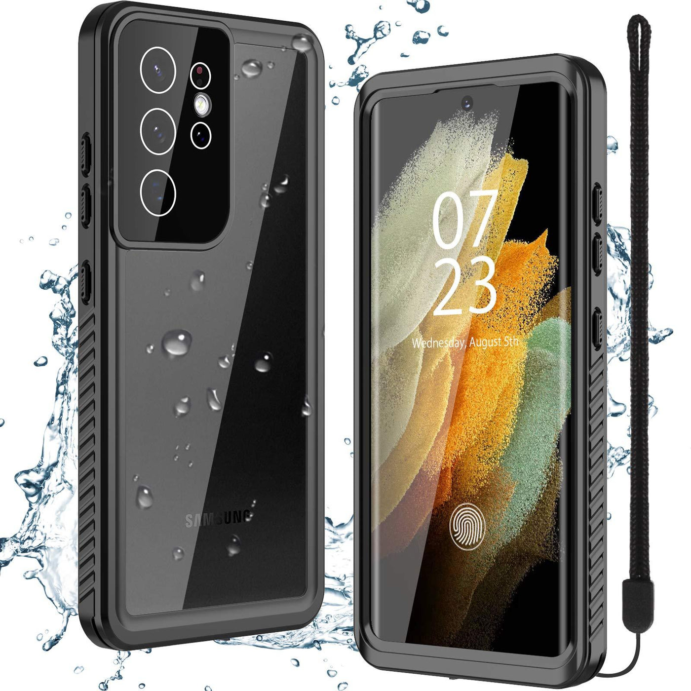 Nineasy For Samsung Galaxy S21 Ultra Case Galaxy S21 Ultra Waterproof Case With Built In Screen Protector 360 Full Body Protective Heavy Duty Shockproof Clear Cover For Galaxy S21 Ultra 6 8 5g 21 Black