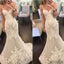 Popular Sweetheart Strapless Mermaid Lace Tulle Cheap Wedding Dresses, WD0199