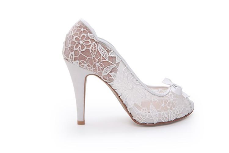 ivory lace heels