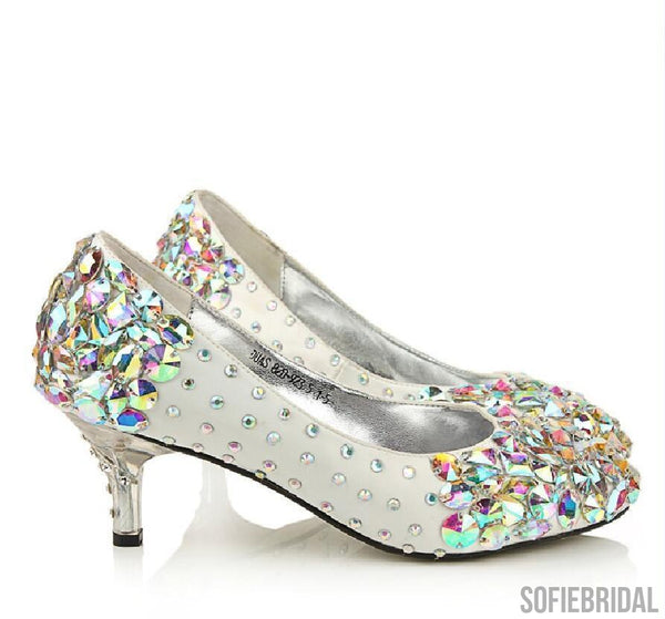 white sparkly heels