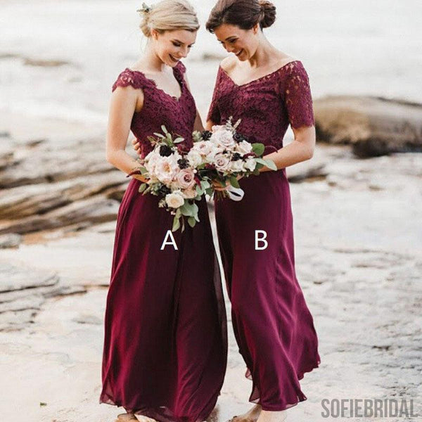 Mismatched Chiffon Lace Bridesmaid Dresses Beach Wedding Guest