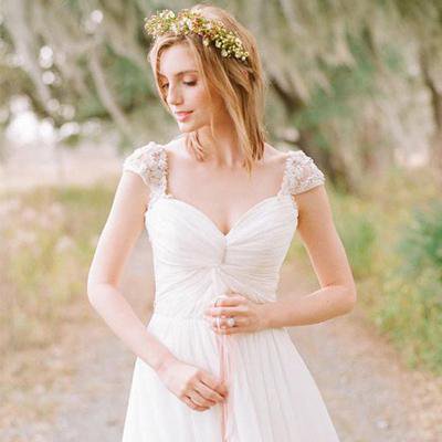 Simple A Line Chiffon Wedding Dresses Country Wedding Dresses