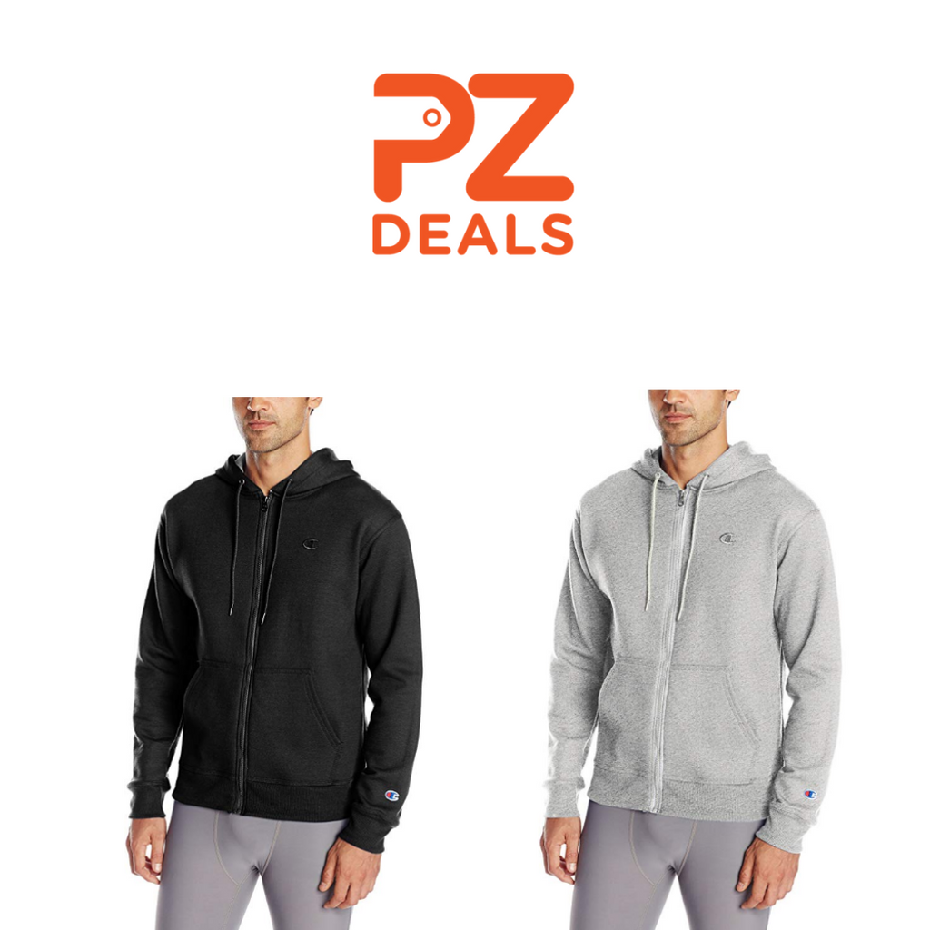 champion men's powerblend fleece zip hoodie