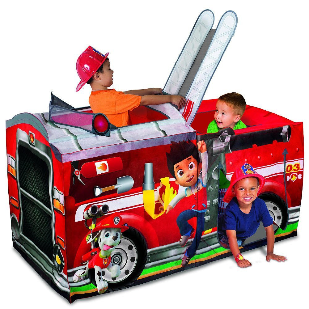 paw patrol fire truck with 50 balls playhouse