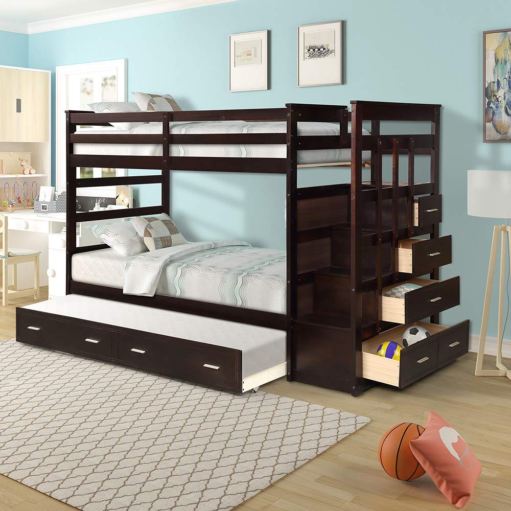 solid wood bunk beds with trundle