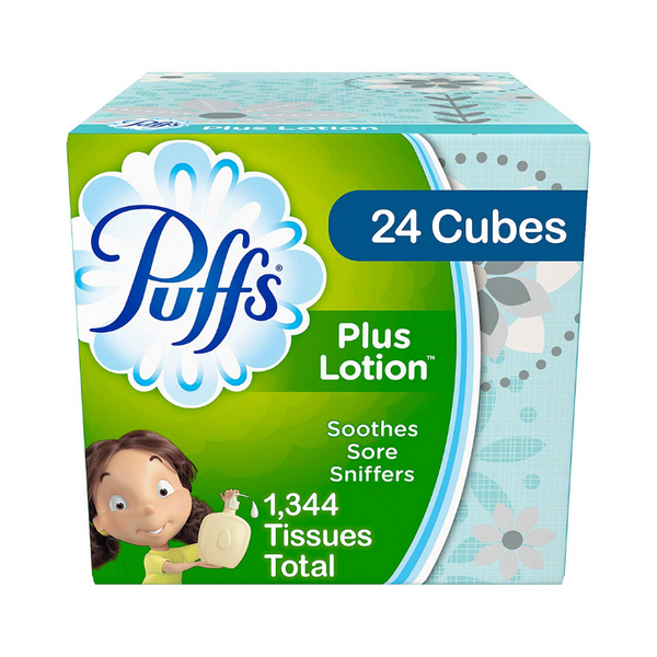 24-Cube Boxes Puffs Plus Lotion Facial Tissues (56 Tissues per Box ...