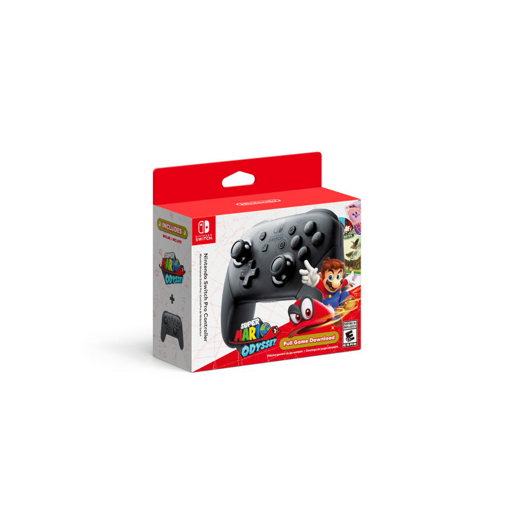 nintendo switch pro controller with super mario odyssey full game download code