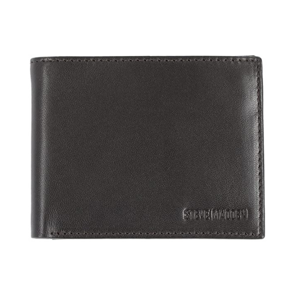 Steve Madden Men's Leather RFID Wallet Extra Capacity Attached Flip Po ...