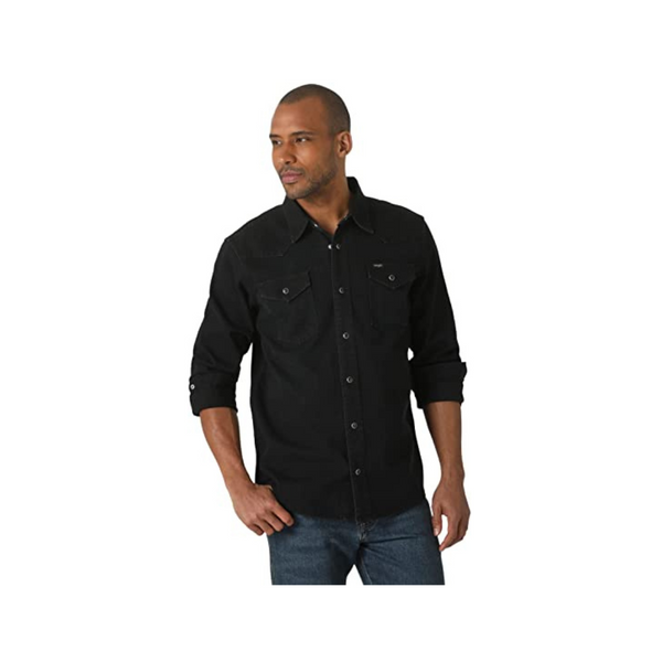 Wrangler Men's Iconic Denim Regular Fit Snap Shirt – PzDeals