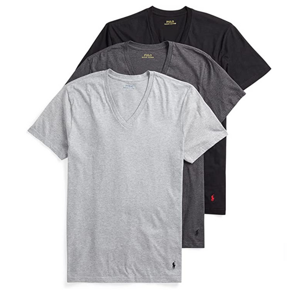 3 Polo Ralph Lauren Men's Classic Fit Cotton V-Neck Undershirts – PzDeals