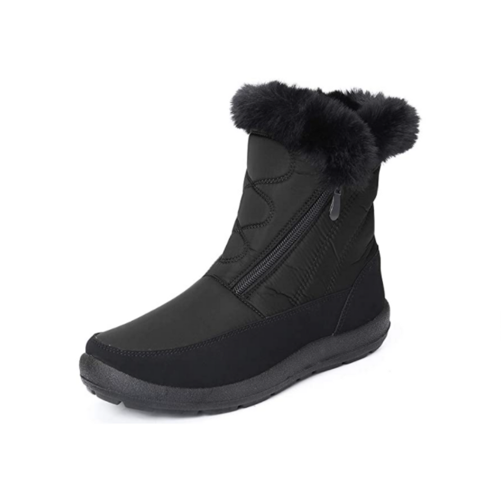 fur lined slip on snow boots