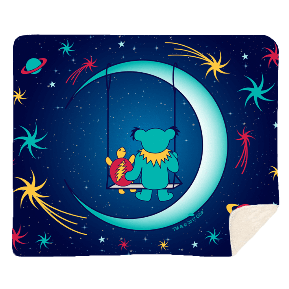 Grateful Dead Blue Moon Swing Sherpa Fleece Blanket Little Hippie