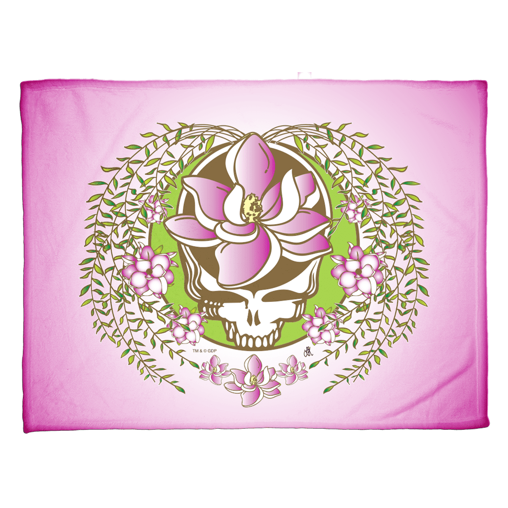 Grateful Dead Pink Sugar Magnolia Stealie Coral Fleece Blanket Little Hippie