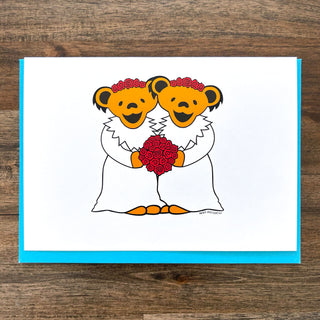 Grateful Dead Wedding Bears Greeting Card – Little Hippie