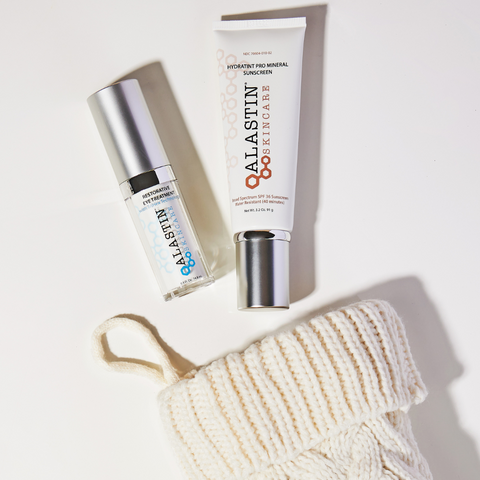 Restorative Eye Treatment and HydraTint Pro Mineral Sunscreen with stocking