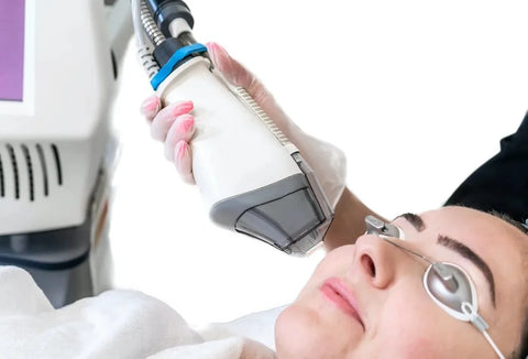 Fraxel laser treatment on a female patient for facial rejuvenation