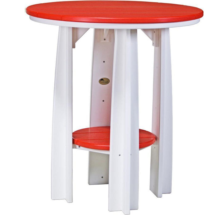 LuxCraft LuxCraft Red Recycled Plastic 36" Balcony Table With Cup Holder Red On White Tables PBATRW
