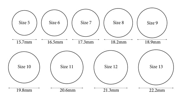 Ring Size Chart – Tayma Fine Jewellery