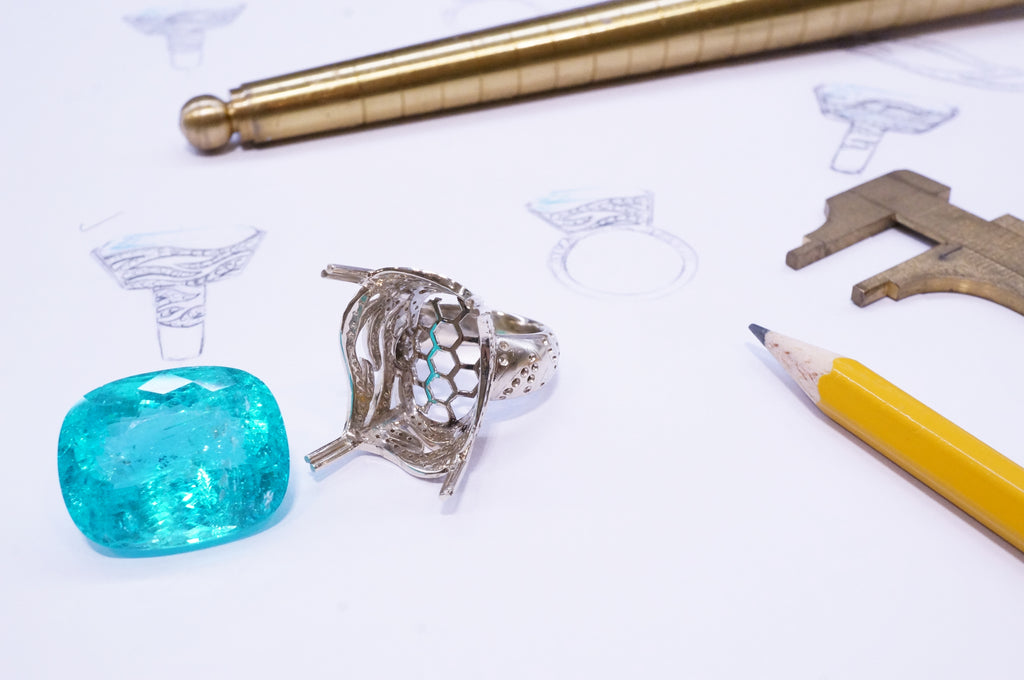 The Wave Ring - Neon Blue Paraiba Tourmaline and diamond Ring – Tayma ...