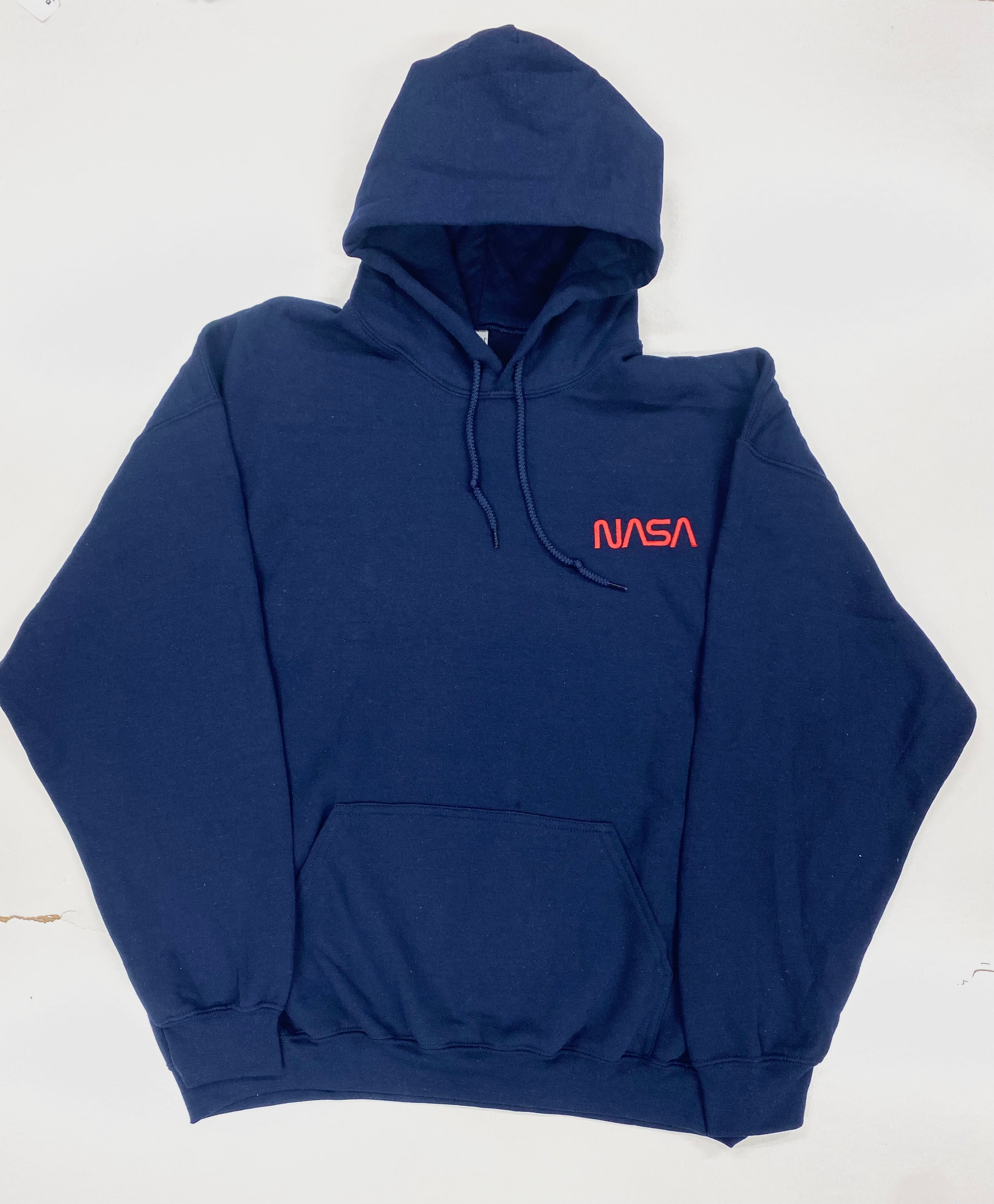 NASA Worm Logo Embroidered Unisex Hoodie - Navy, Grey, White – The Space  Store