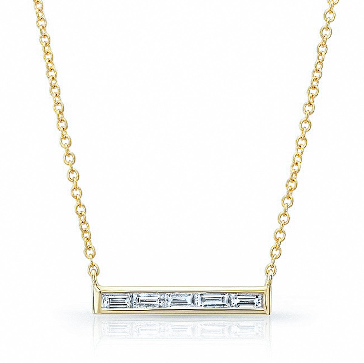 Baguette Diamond Bar Necklace – Dadlani Jewels