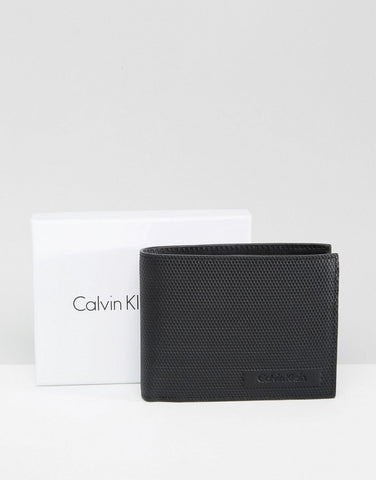 calvin klein black leather wallet